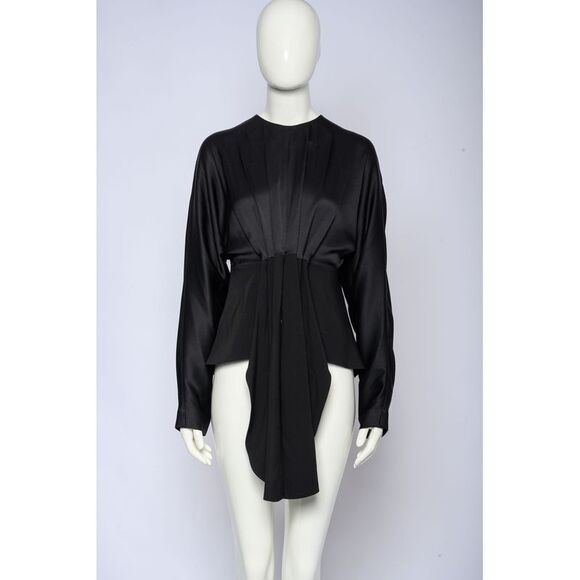 CELINE Pleated Asymmetric Blouse